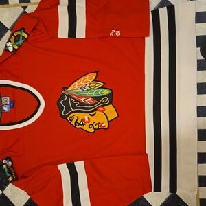 Vtg 90s Starter Chicago Blackhawks Red  Home Jersey XL NHL Hockey